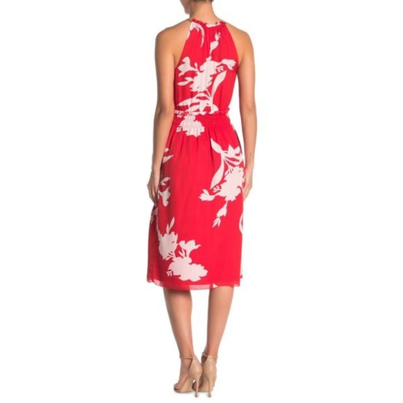 NWT Joie Jerelle Dress 100% Silk Sundress Tropic Red Floral Smocked Waist XS - Picture 2 of 11